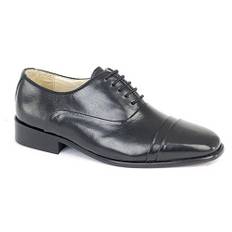 Montecatini Mens Folded Cap Oxford Tie Leather Shoes - 10 UK / Black