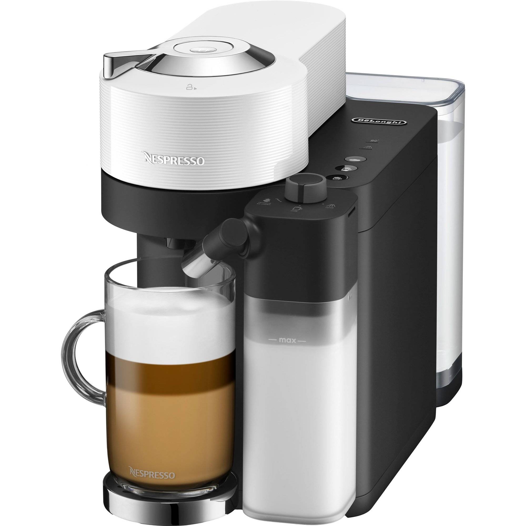 Nespresso Vertuo Lattissima kapselmaskin, matt white & glossy - Matt white