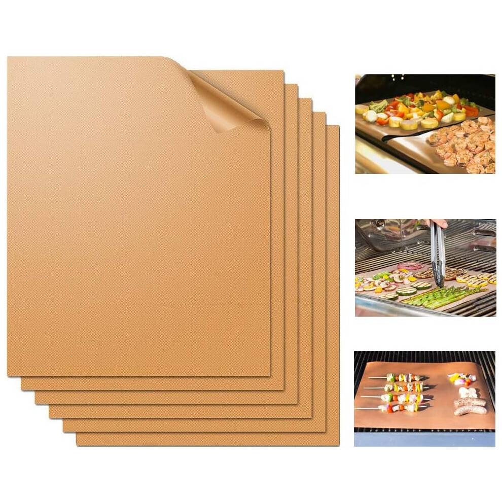 Genanvendeligt kobbergrillmåttesæt, non-stick og varmebestandige grillplader, nem rengøring til udendørs grill, multifunktionelle