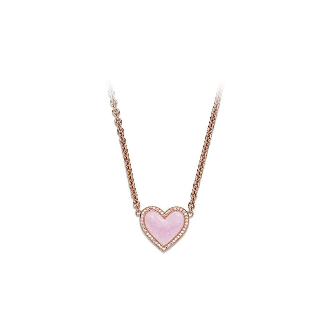 Pandora Rose Guld Rosa Virvel Hjärta Hänge Halsband Dam halsband 389279C01 Pink