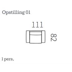 Kragelund Nabbe K 605 modulsofa (Opstilling 01 - 1 pers., Stofgruppe 2)