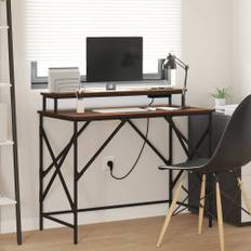 vidaXL Skrivbord brun ek 100 x 50 x 86.5 cm Konstruerat trä