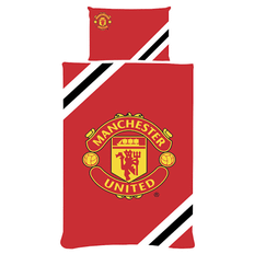 Manchester United FC Core Stripe Dynebetrækssæt Enkeltmandsseng Rød/Gul Red/Yellow/Black Red/Yellow/Black Single