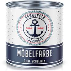 Hamburger Lack-Profi Möbelfarbe SEIDENMATT Weiß RAL 9010 Weiß Möbellack ohne schleifen für Holz und Metall - für Innen & Außen (2,5 L)