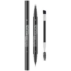 Eye Brow Microblading Pen, Microblading Eyebrow Pen | Dubbelsidig bryntoning med borste - Ögonmakeup, ögonbrynskonturpenna med 2-gaffelspets och exakt spets