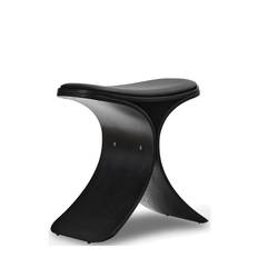 GEJST Luno Stool Black Oak/ Black Leather |Svart |45X48X28