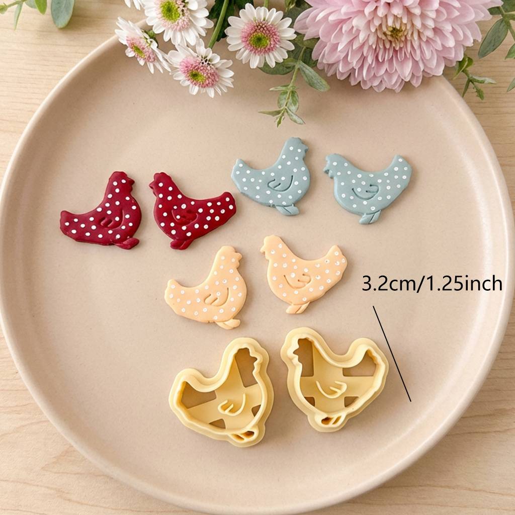 TEMU 2 Shaped Polymer Clay Cutting Molds, Animal Shaped Polymer Clay Molds, Suitable For Beginners To Use, Suitable For Making Handmade Polymer Clay Earrings And Ceramic Handicrafts