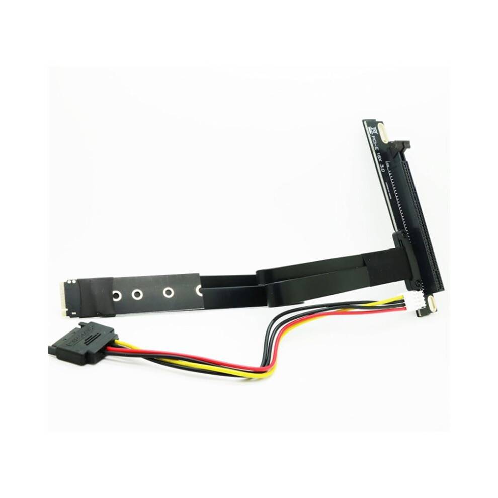 M.2 NGFF Key M to PCIe 16x Card Riser Adapter Card, NVMe to PCI-E PCI-Express 16X Extension Cable 25cm