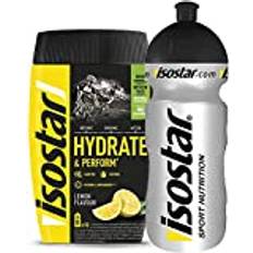 Isostar Hydrate & Perform Iso Drink – 400 g isotoniskt dryckepulver – elektrolytpulver för att stödja atletisk prestanda – citron + 0,5 liter flaska