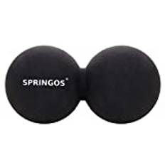 SPRINGOSⓇ Twinball | Double Ball | Ball Duo | Black | Massage Ball | Roll | Fascia Roll | Lacrosse Ball | Self-massage | Physiotherapy (double black)