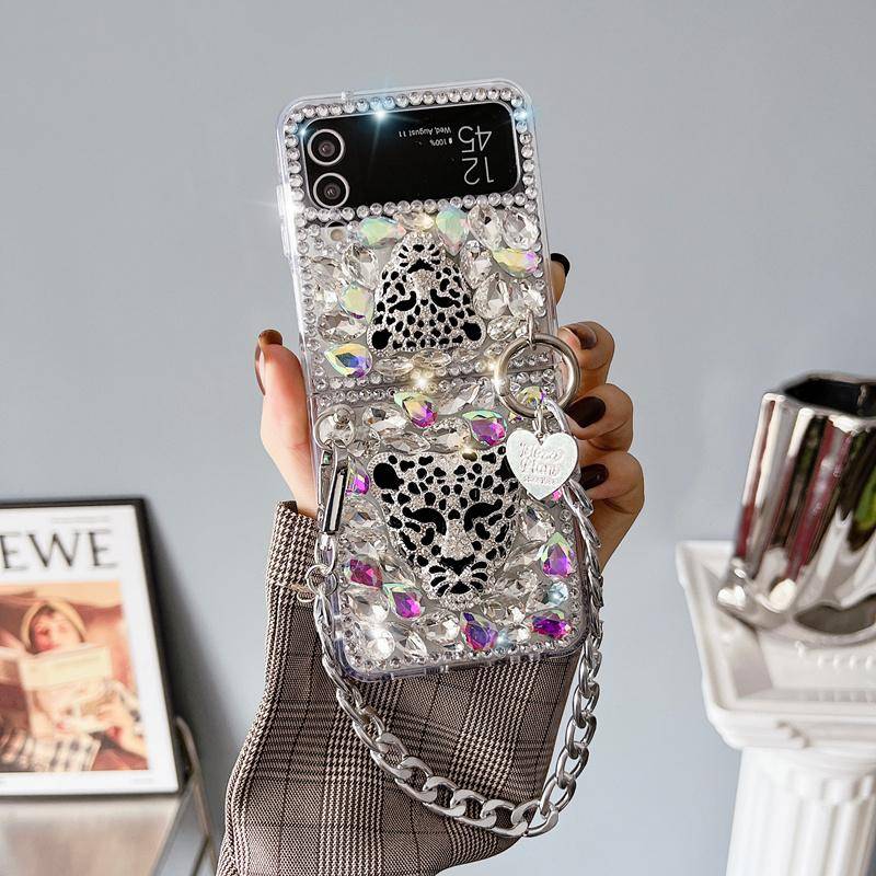 Lyxigt Bling Rhinestone-fodral för Samsung Galaxy Z flip 3 Z fold 4 S23 S22 Ultra S21 Plus S20 FE A14 A34 A54 A13 A33 A23 A53 A32 A42 A52 Diamond Cove