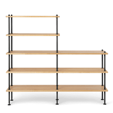 BM0253-2 | Hyllsystem FSC™-certifierad ek, olja, svart stomme