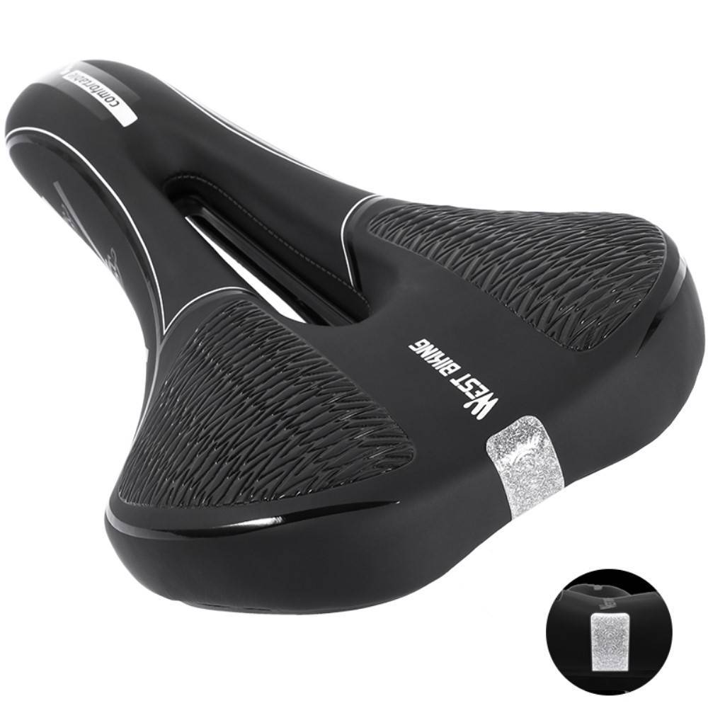 West Biking - Ergonomisk cykelsadel - Andas - reflekterande - Svart