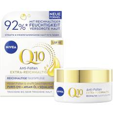 NIVEA Q10 Gesichtscreme mit LSF 15, straffende Gesichtspflege mit Q10, Bio Argan-Öl und Squalan, Tagescreme für sehr trockene Haut, Q10 Anti-Falten EXTRA-REICHHALTIG Reichhaltige Tagespflege (50 ml)