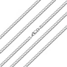 925 sterling silver länk kedja 2.8MM 18 tums trottoarkant kedja halsband för kvinnor män