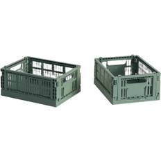 Hay Colour Crate, Mini, 2 stk. Sage Green Str W:13cm x L:17cm x H:8cm - Kurve hos Magasin