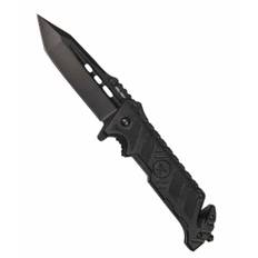 OUTDOOR KNIV - SVART - med glasknus - MIL-TEC