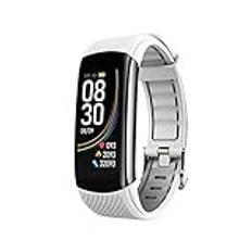 CGGA Blodtryck sportklocka hjärtfrekvens sömn träning stegräknare Bluetooth smart armband C6T armband temperaturövervakning kropp (färg: vit)