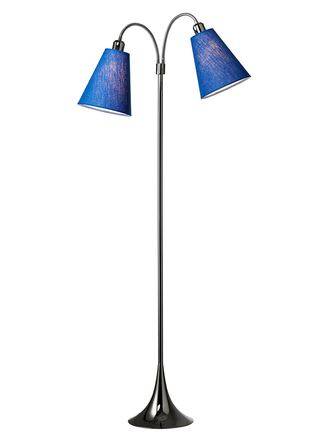 Fodgænger Gulvlampe - Sort Forkromet - Kornblå - Nielsen Light