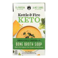 Kettle And Fire, Keto Soup Broccoli Cheddar Chicken Bone Broth, 16.9 Oz(Case Of 6)