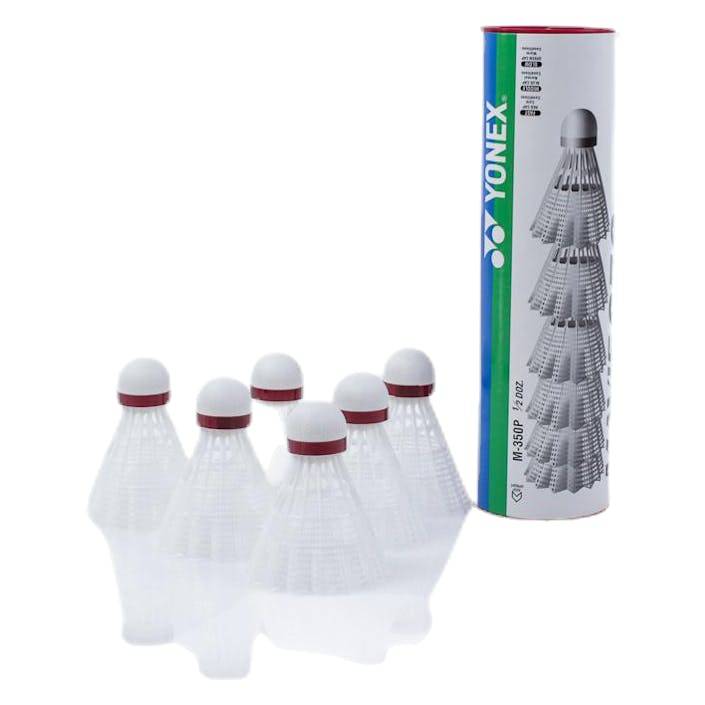 MAVIS 350 6 PCS TUBE FAST, Unisex, Utrustning, racketar, Badminton, Vit, Fast (Fast)