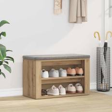 vidaXL Skoställ med hylla artisan ek 75 x 35 x 45 cm Konstruerat trä