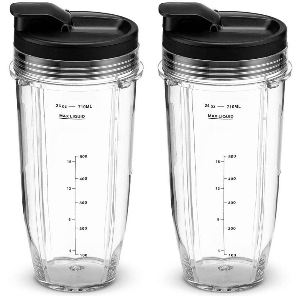 Udskiftningskopper til Ninja Blender, lækagesikkert design. 24oz udskiftningskopper med slurke- og forseglingslåg, BPA-fri blenderbeholdere,
