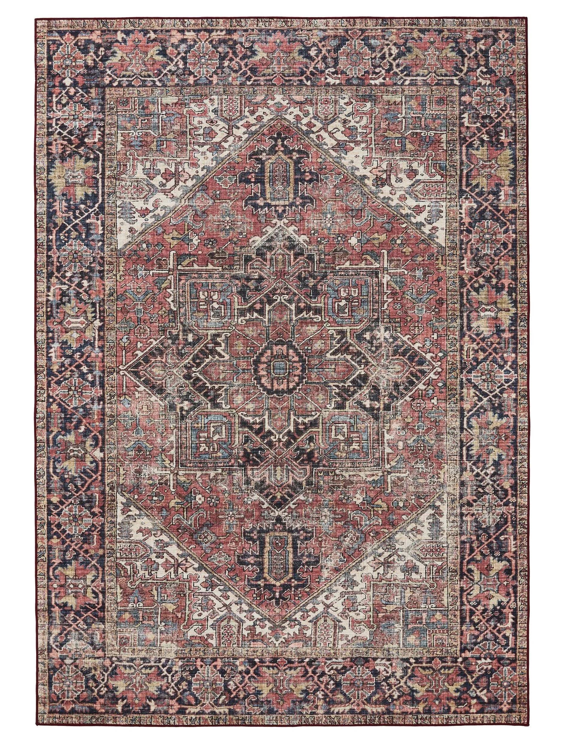 ATLAS Flerfarvet Beige Vaskbart Tæppe - Rektangulær / 200x300 cm / Flerfarvet