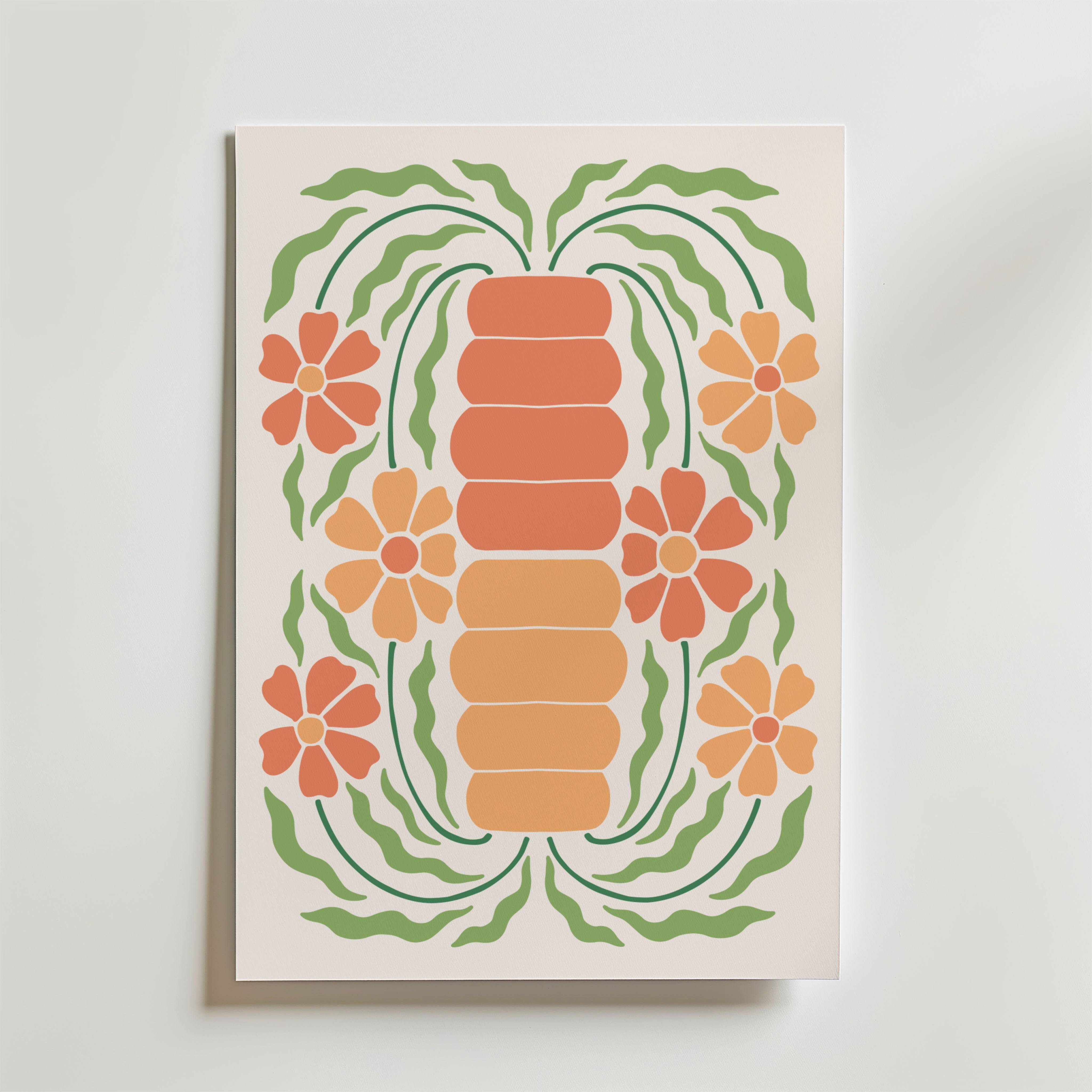 Retro Botanical Balance Poster - Fine Art Poster 30x40 cm
