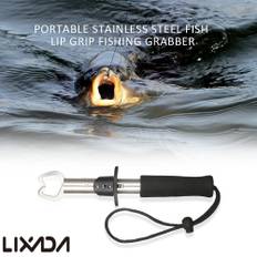 Lixada Bärbar Rostfritt Stål Fisk Lip Grip Fiske Grabber Stark Professionell Fiske Gripper Tr svart