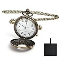 Vicloon vintage fickur, retro kvarts fickur, fickur med kedja, retro fickur män med kedja, fickur för män, kvinnor, far, morfar, födelsedag, årsdag, Presentförpackning