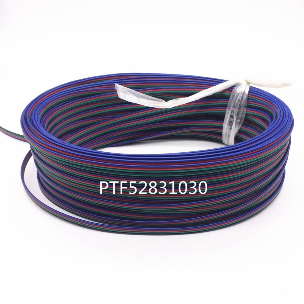 2m 5m 10m 20m 50m 4- stifts förlängning rgb + svart kabelanslutningskabel för dc5v ws2801 ws2812b dc12v 3528 5050 rgb led-strip-ljus