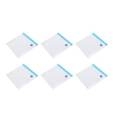 6Pcs Vacuum Zipper Bags Food Sealer Storage Reusable Bags with Double Layer Zippers 22x21cm