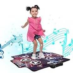 NK Dansmatta för barn +5 år och vuxna med Bluetooth 5.0 - LED-musikmatta med 7 spellägen, julklapp, födelsedagspresent, halkfri bas och högtalare med justerbar volym (100 x 89 cm)