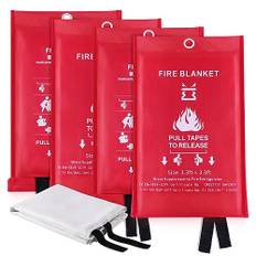 Kitosun Brandfilt för Hem Kök Nödsituation - Glasfiber Brand Filtar Brandsläckare för Hushåll Kontor Garage Svetsverkstäder Bil Snabb och Effektiv (4 stycken)