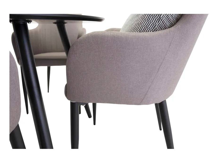Venture Design Plaza & Comfort matgrupp Svart/grå 4 st stolar & bord 100 cm