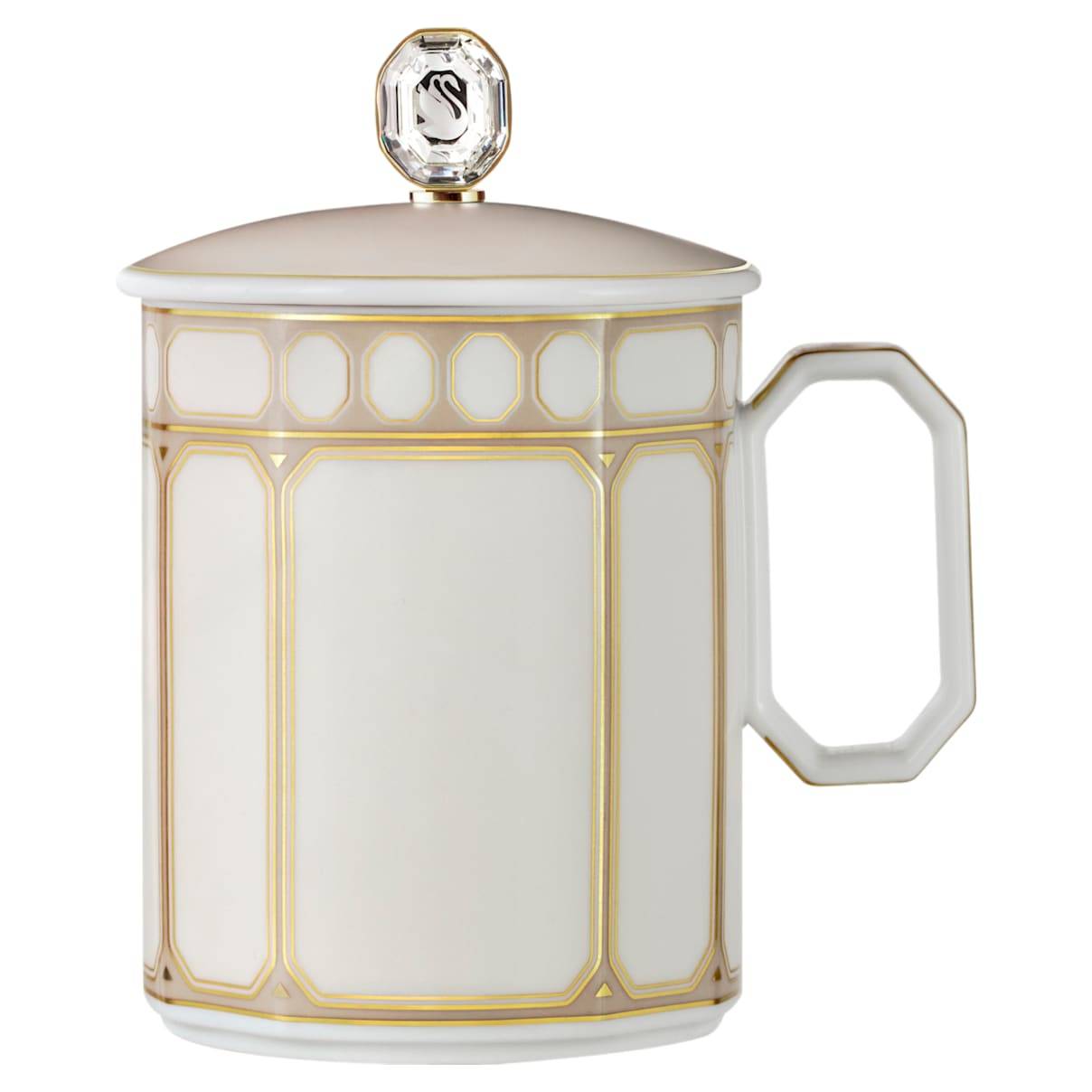 Signum Tasse mit Deckel, Porzellan, Beige