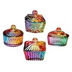 BIUDECO Glas Nail Art Cup Dekorativ Monomer Skål Manikyr Tillbehör 4st Set Nail Tool