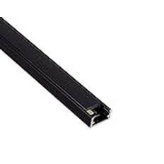 ledomec 1 m LED ALU profil smal LED-list (14 x 7 mm) i svart med lock (1 m svart – skydd svart)