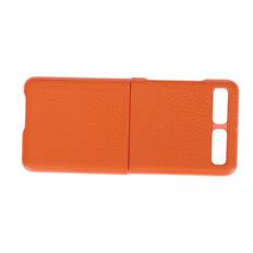 Leather Phone Case Protective Cover for Samsung Galaxy Z Flip Anti Scratch Cover ShellOrange Type 1 orange