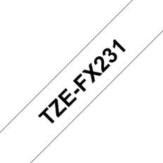 Brother TZe-FX231 - Selbstklebend - Schwarz auf Weiß - Rolle (1,2 cm x 8 m)