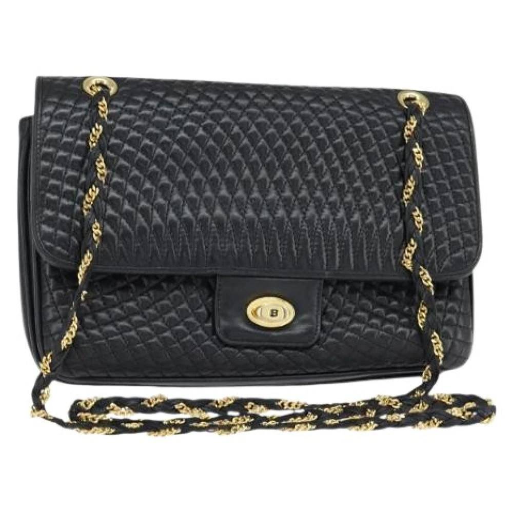 Bally Pre-owned Pre-owned Leather Crossbody Taske - Vintage - Dame - Sort - ONE SIZE - Uld