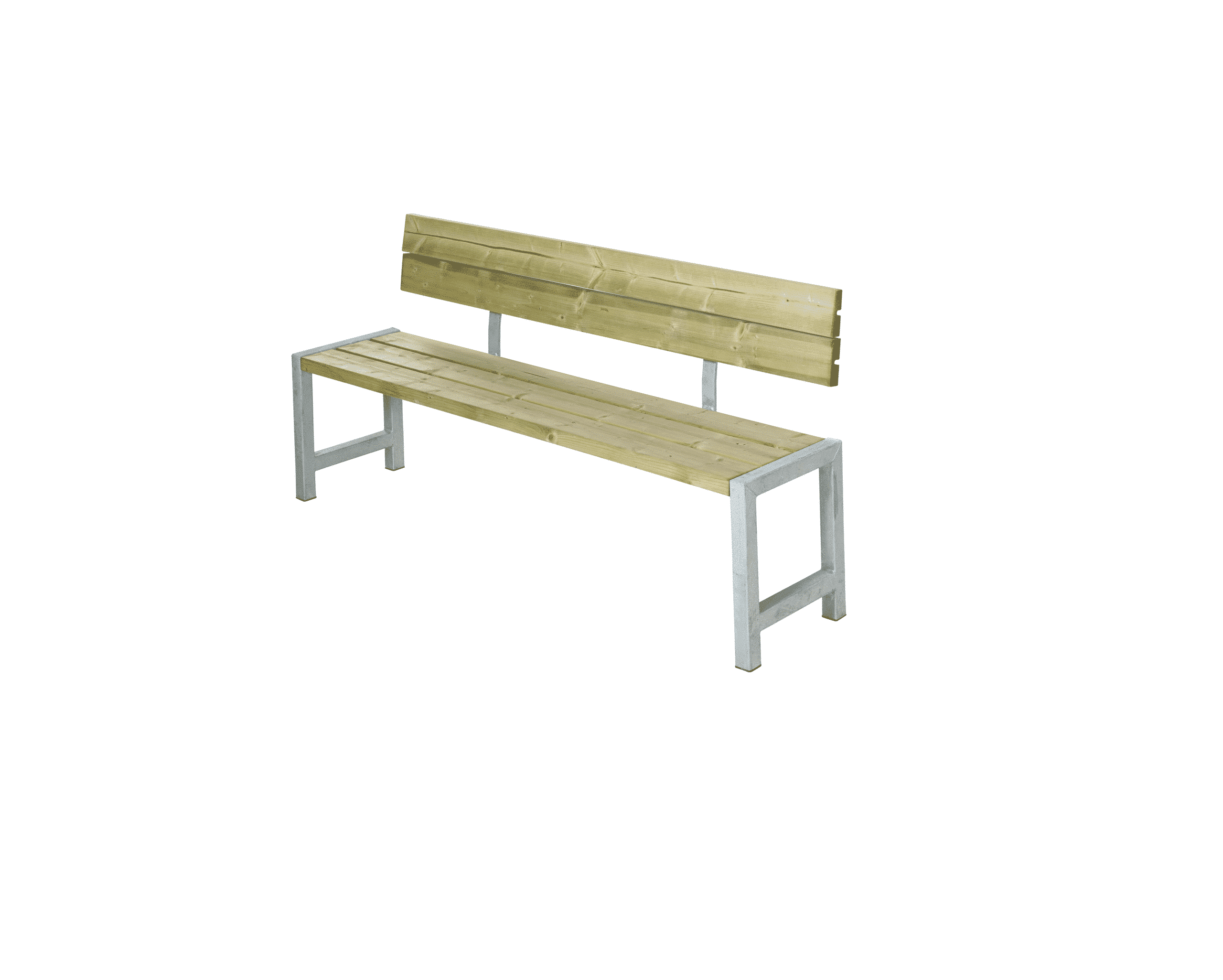 Plankebænk m/ryglæn 176 cm Trykimprægneret.