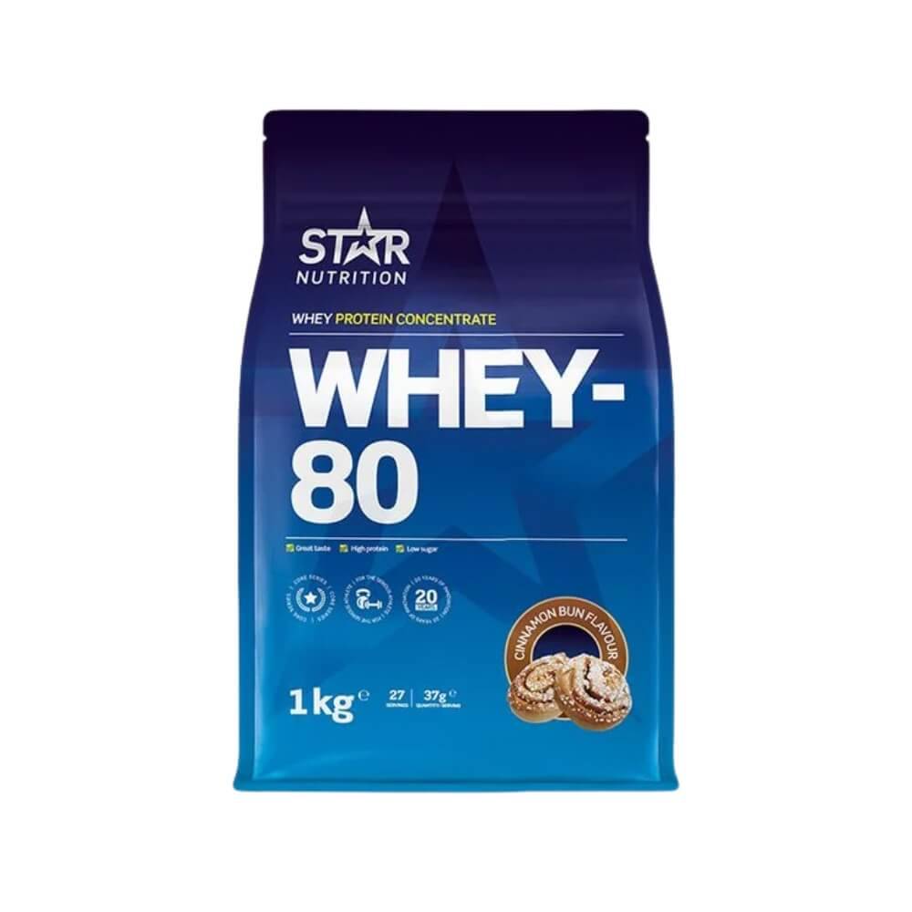 Star Nutrition Whey-80, 1 kg (Cinnamon Bun).