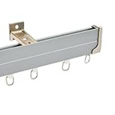 Flexibelt gardinspårset – tak- eller väggfäste, böjbara rumsavdelarskenor för gardiner, 4,30 m (14,1 fot) – grå, perfekt för anpassade fönsterbehandlingar