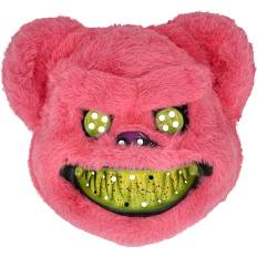 Halloween killer bjørn maske H: 24 cm - pink