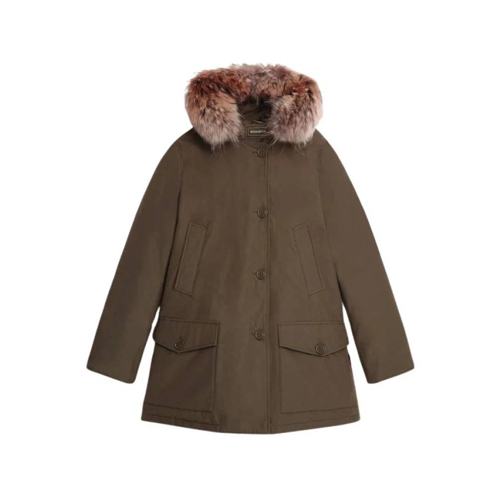 Woolrich Arctic Parka med aftagelig pelskant - Jakker - Dame - Grøn - XS - Bomuld
