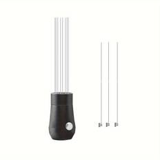 TEMU Wdt Tool Espresso Distributor - Espresso Stirrer Magnetic, 8x0.4mm 304 Stainless Steel Needles Espresso Distribution Tool With Extra 3 Replaceable Needles, Aluminum Alloy Handle Black Color
