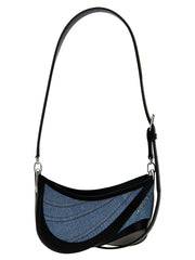 Mugler Spiral Curve 01 Shoulder Bag — Blue