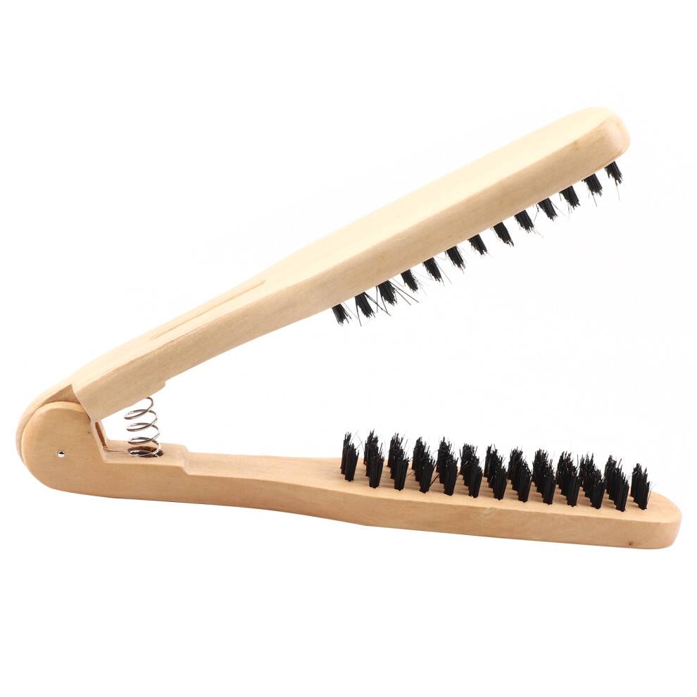 Træhårsbørste med dobbelt børstedesign, letvægts, ventileret frisørredskab til salon og hjemmebrug, hurtig styling, keramisk varme